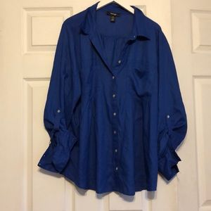 Blue long sleeved button down